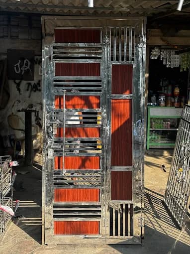 SS Main Door with Wooden Finish