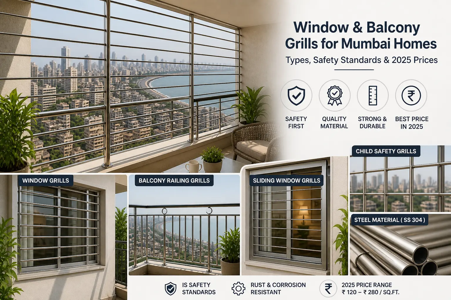 Window & Balcony Grills for Mumbai Homes — Types, Safety Standards & 2025 Prices
